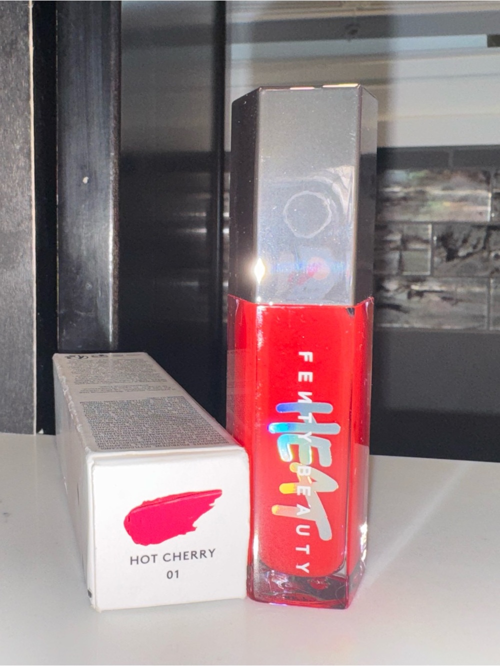 Fenty Gloss Bomb Heat Universal Lip Luminizer + Plumper- Hot Cherry NIB